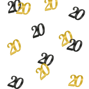 Goud Zwarte Tafelconfetti 20 Jaar 0,5cm van Paper Dreams koop je bij Partywinkel