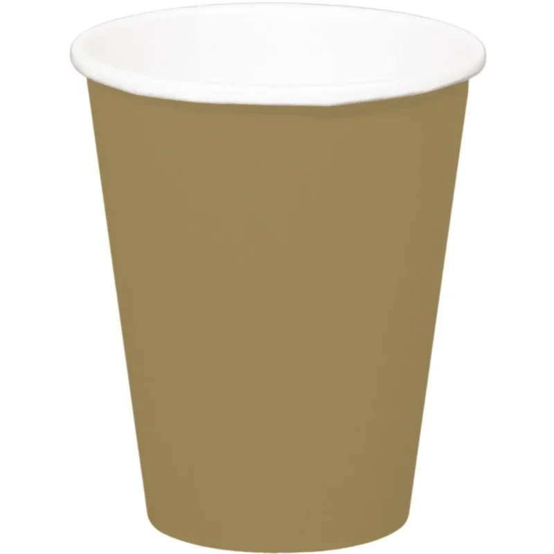 Gouden Bekers Karton 350ml 8st van Folat koop je bij Partywinkel