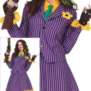 Halloween Kostuum Jurk Miss Jokerina Paars Geel Dames van Fiestas Guirca koop je bij Partywinkel