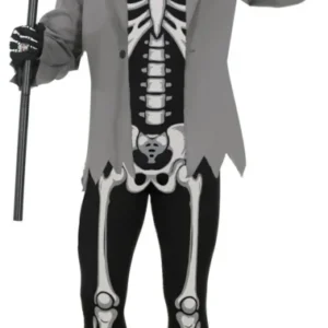 Halloween Kostuum Wit Zwart Heren Skelet 3 delig van Fiestas Guirca koop je bij Partywinkel