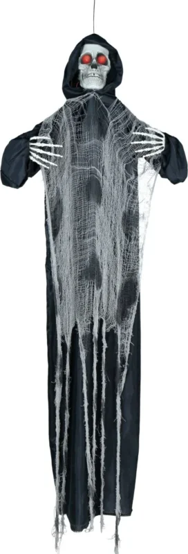 Halloween Skelet Hangend Tuniek Met Licht, Geluid En Beweging 1,75m van Fiestas Guirca koop je bij Partywinkel
