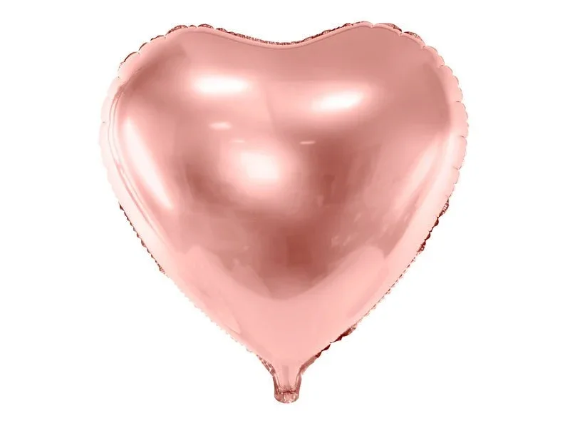 Helium Ballon Hart Rose Goud Leeg 45cm van Partydeco koop je bij Partywinkel