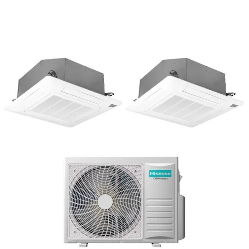 climatizzatore condizionatore hisense dual split a cassetta 12_12 con 3amw72u4rfa r 32 wi fi optional 12000_12000 con telecomando e pannello incluso novita 16725