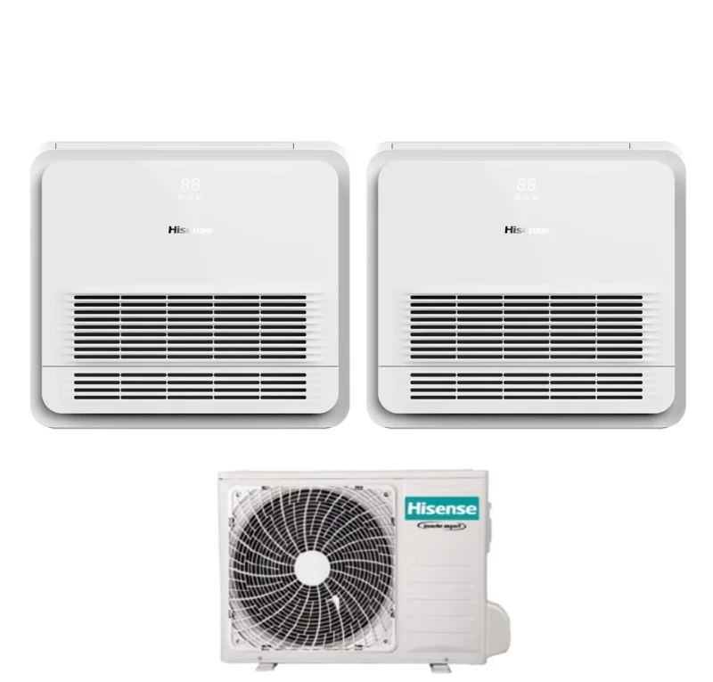 climatizzatore condizionatore hisense dual split console 12_12 con 2amw50u4rxa r 32 wi fi optional telecomando di serie incluso 12000_12000 7644