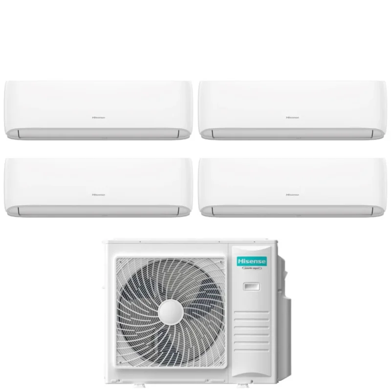 climatizzatore condizionatore hisense quadri split inverter serie hi comfort 9+9+12+12 con 4amw81u4raa r 32 wi fi integrato 9000+9000+12000+12000 novita