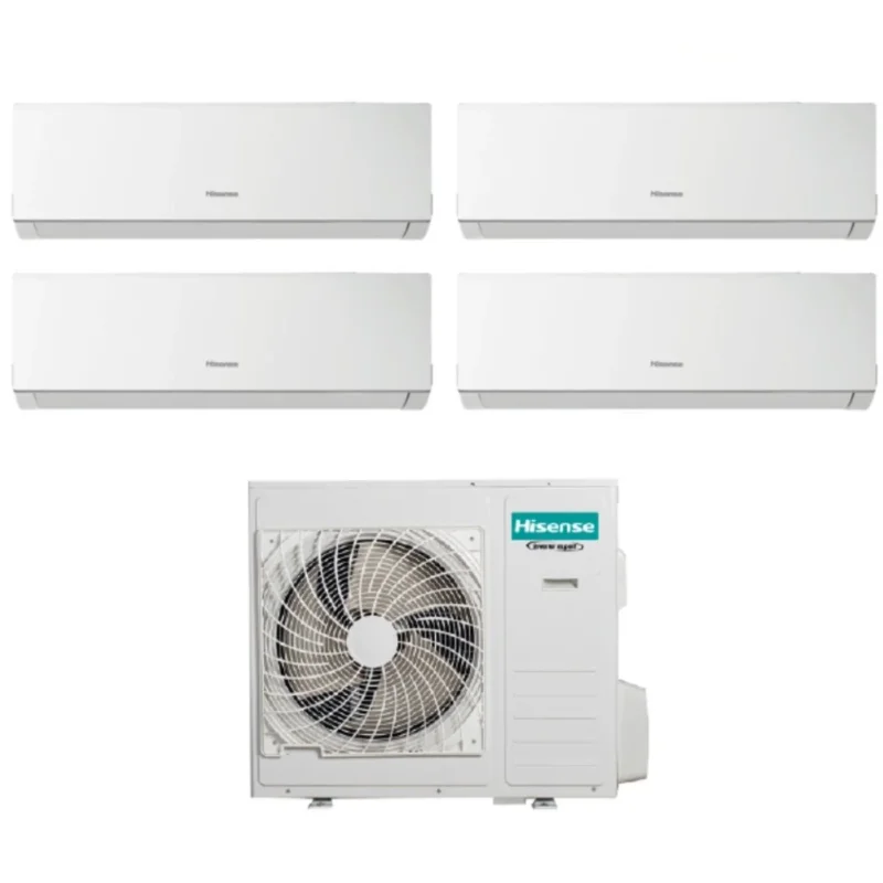 climatizzatore condizionatore hisense quadri split inverter serie new comfort 9+9+9+12 con 4amw81u4raa r 32 wi fi optional 9000+9000+9000+12000
