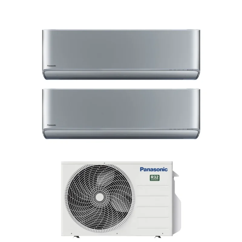 climatizzatore condizionatore panasonic dual split inverter serie etherea silver 9_12 con cu 2z50tbe r 32 wi fi optional 9000_12000 argento new 2018