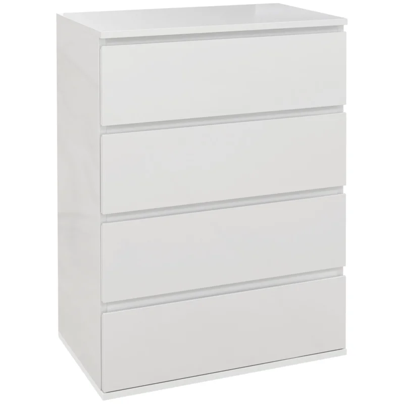 easycomfort easycomfort cassettiera 4 cassetti in legno como per camera da letto moderno e multiuso 55x33x80 cm bianco