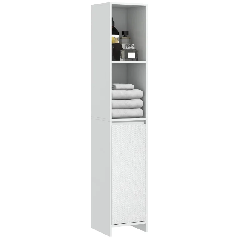 easycomfort easycomfort colonna bagno salvaspazio con armadietto e 2 vani aperti 30x30x160cm bianco