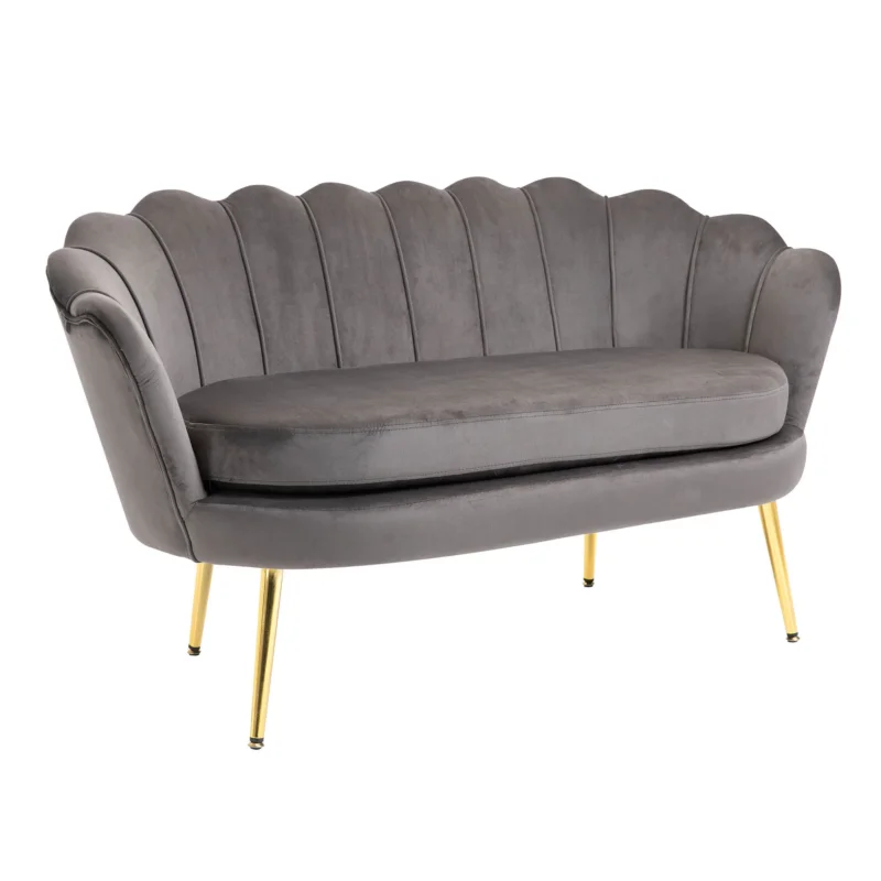 easycomfort easycomfort divanetto 2 posti in tessuto effetto velluto con braccioli divano moderno con seduta imbottita per camera da letto e soggiorno 133x63x75cm grigio ean 8055776913551