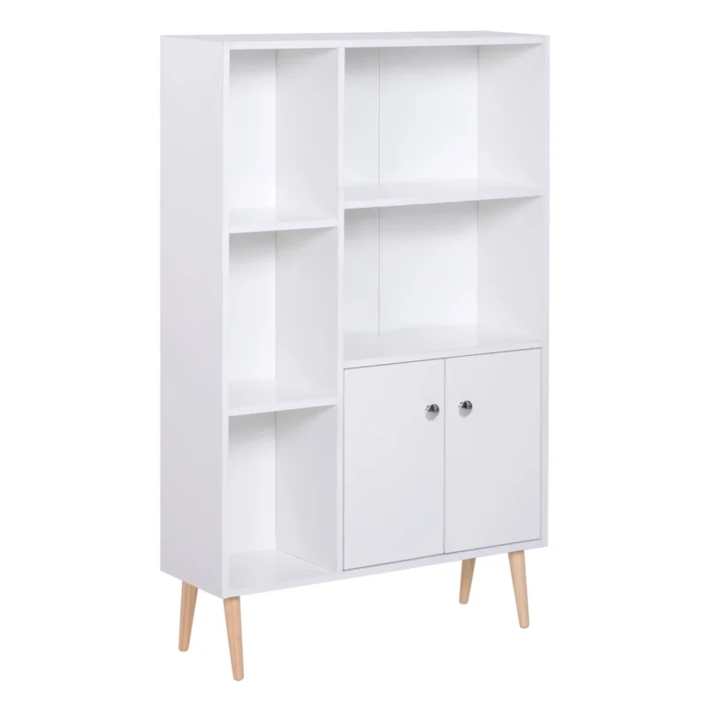 easycomfort easycomfort mobiletto libreria con piedini in legno di pino bianco 80x23 5x123cm ean 8054144130347