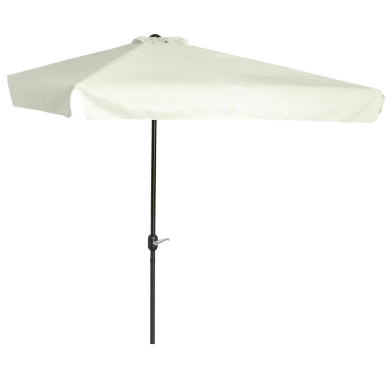 easycomfort easycomfort ombrellone semicircolare per parete da terrazza e giardino con manovella 2 5x2 3m crema