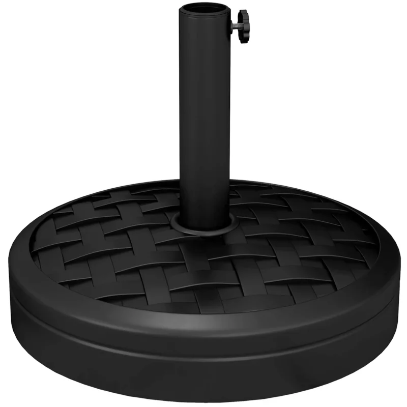 easycomfort easycomfort outusnny base per ombrellone da 18 kg con manovella girevole in acciaio hdpe e cemento 45x36 cm nero