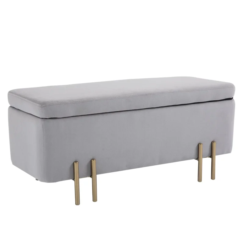 easycomfort easycomfort panca contenitore imbottita per soggiorno e camera da letto 100 x 40 x 42 cm grigio ean 8054144132105