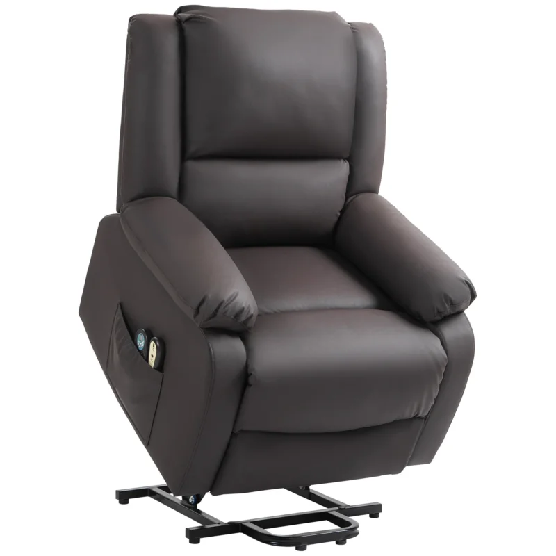 easycomfort easycomfort poltrona relax alzapersona reclinabile a 155 con 8 punti massaggio e riscaldamento marrone