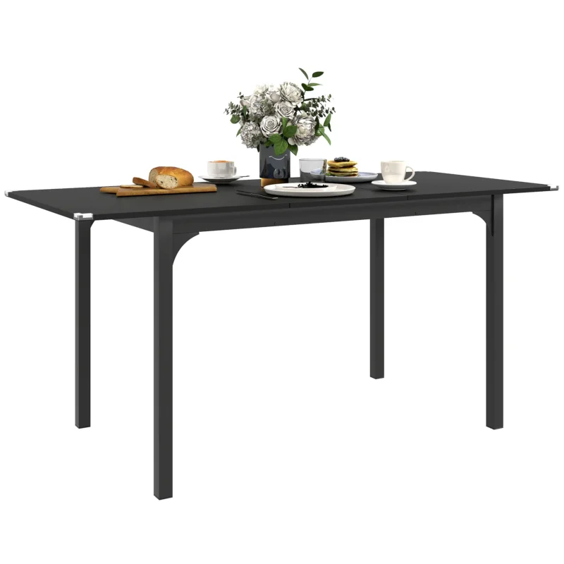 easycomfort easycomfort tavolo allungabile 4 6 posti espandibile da 120 160 cm con gambe in acciaio nero