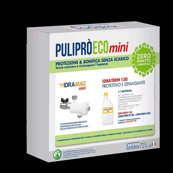 immagine-1-euroacque-kit-protezione-caldaia-foridra-pulipro-eco-mini-composto-da-filtro-defangatore-idramag-mini-anticorrosivo-idraterm-130-ean-8054956662135