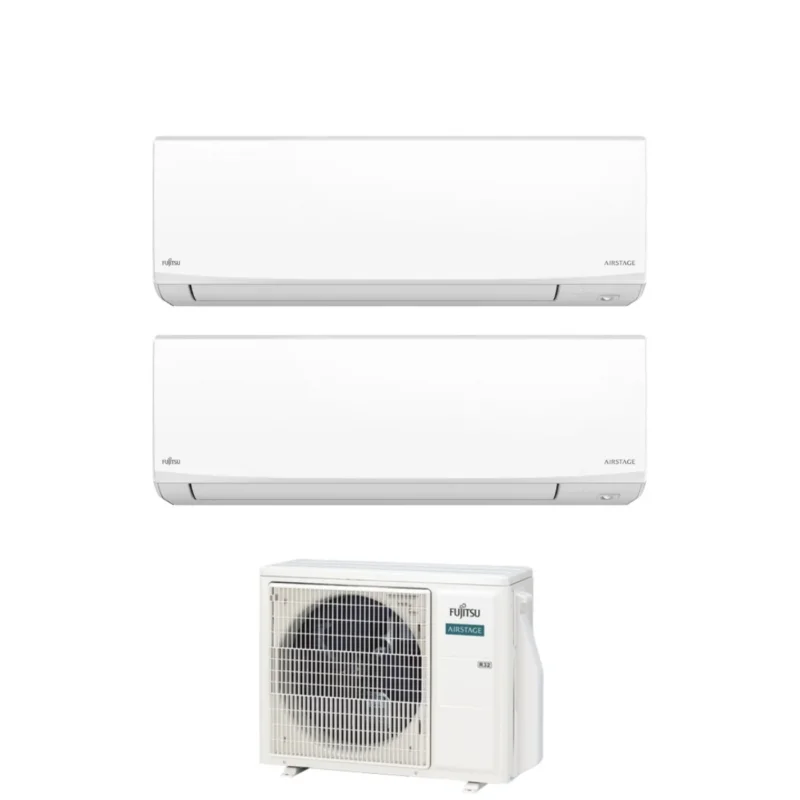 fujitsu condizionatore dual split fujitsu kj white 712 con aoeg18kbca2 r 32 wi fi integrato