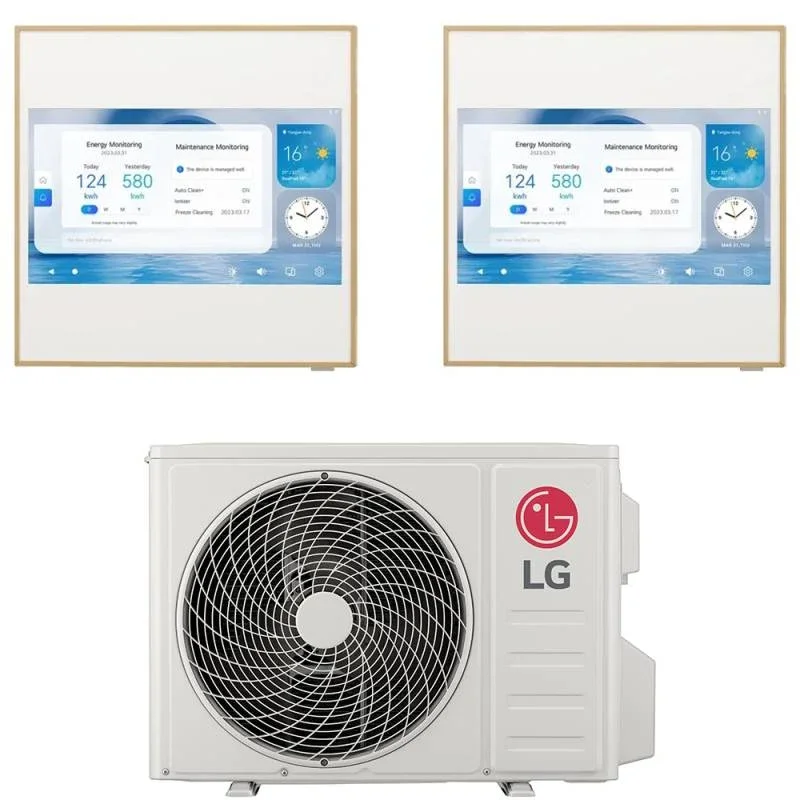 lg condizionatore lg dual split inverter artcool gallery lcd 1212 con mu3r19 r 32 wi fi integrato