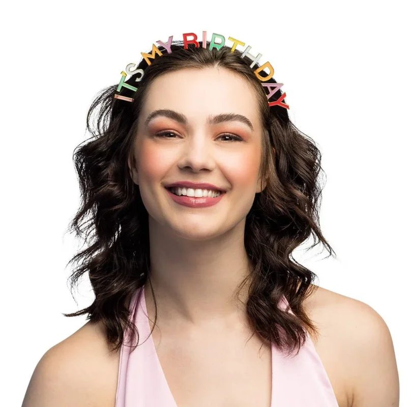 It'S My Birthday Haarband Regenboog van Boland koop je bij Partywinkel