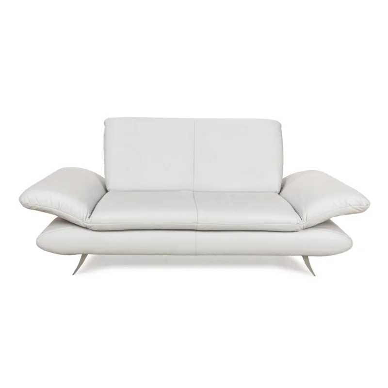 Koinor Rossini Leder Zweisitzer Grau Graublau manuelle Funktion Sofa Couch