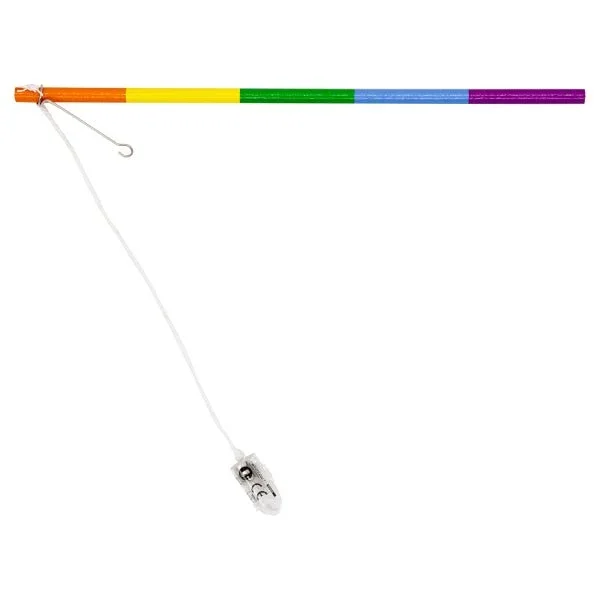 Lampionstokje met LED Licht Regenboog Hout 30cm van Riethmueller koop je bij Partywinkel