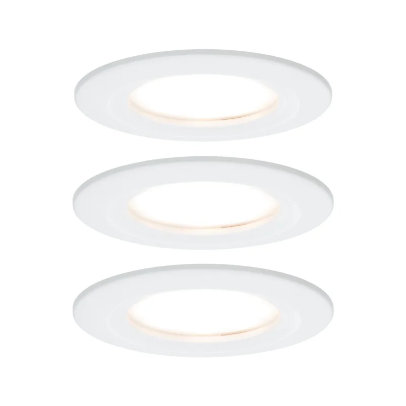 LED Einbauleuchte Nova Plus Coin Basisset starr IP44 rund 78mm Coin 3x6W 3x470lm 230V dimmbar 2700K Weiß matt - Paulmann - 93870