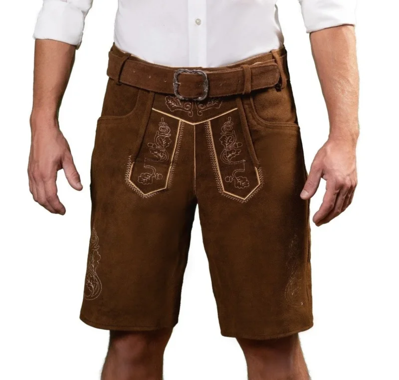 Lederhose Bruin Kort Brixental van Partychimp koop je bij Partywinkel