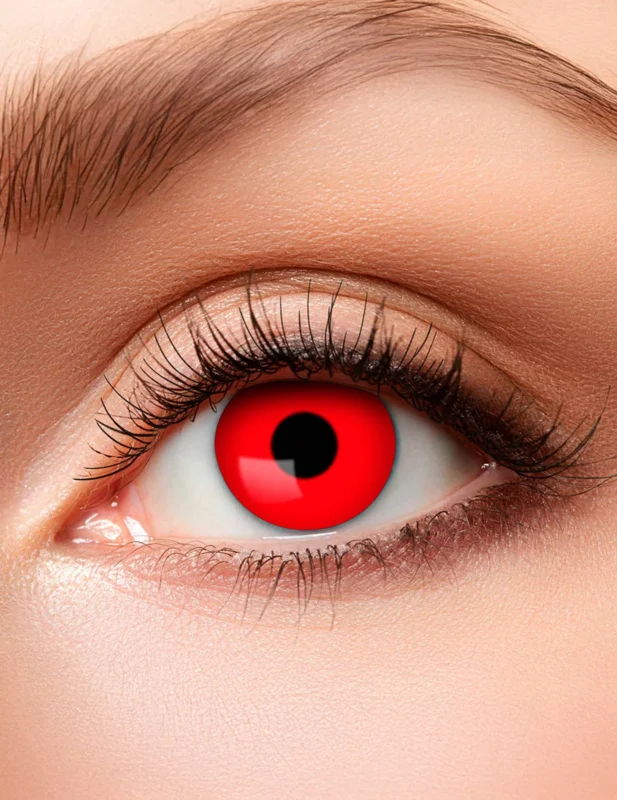 Lentilles fantaisie oeil rouge pour adulte rouge vif