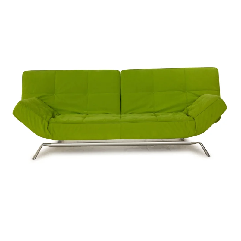 ligne roset Smala Stoff Dreisitzer Grün Gelb manuelle Funktion Schlafsofa