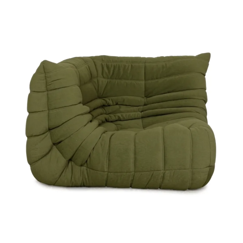 Ligne Roset Togo Eckelement Stoff Grün Olive Neubezug