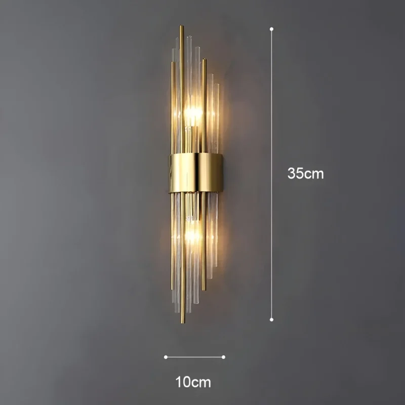 Wandleuchte mit Kristalleffekt – Elegantes Design mit goldenen Akzenten