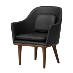 Lunar Lounge-Sessel, Small, Walnuss, Bellagio Black 7925 HR von Stellar Works