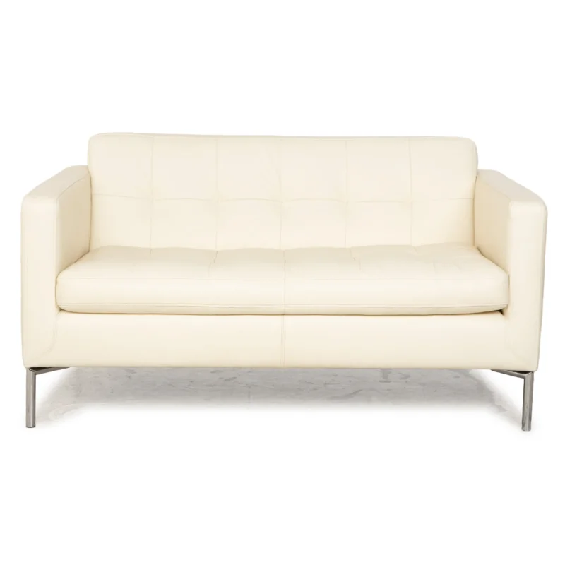 Machalke Leder Zweisitzer Creme Sofa Couch OUTLET