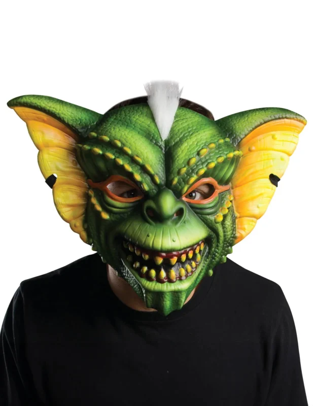 Masque Gremlins™ pour adulte vert avec crête blanche