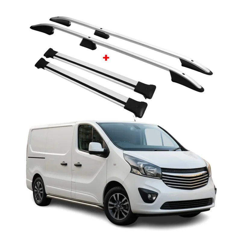 Dachreling + Dachträger für Renault Trafic / Opel Vivaro B 2014-2026 L1 Alu Grau