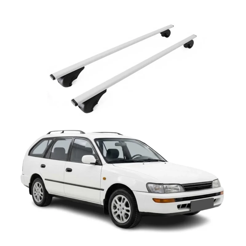Dachträger Grundträger für Toyota Corolla mk8 Touring 1997-2002 Stahl Silber 2x