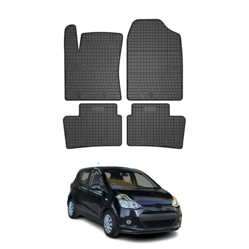 OMAC Gummi Fußmatten für Hyundai i10 2013-2019 Automatten Gummi Schwarz 4tlg