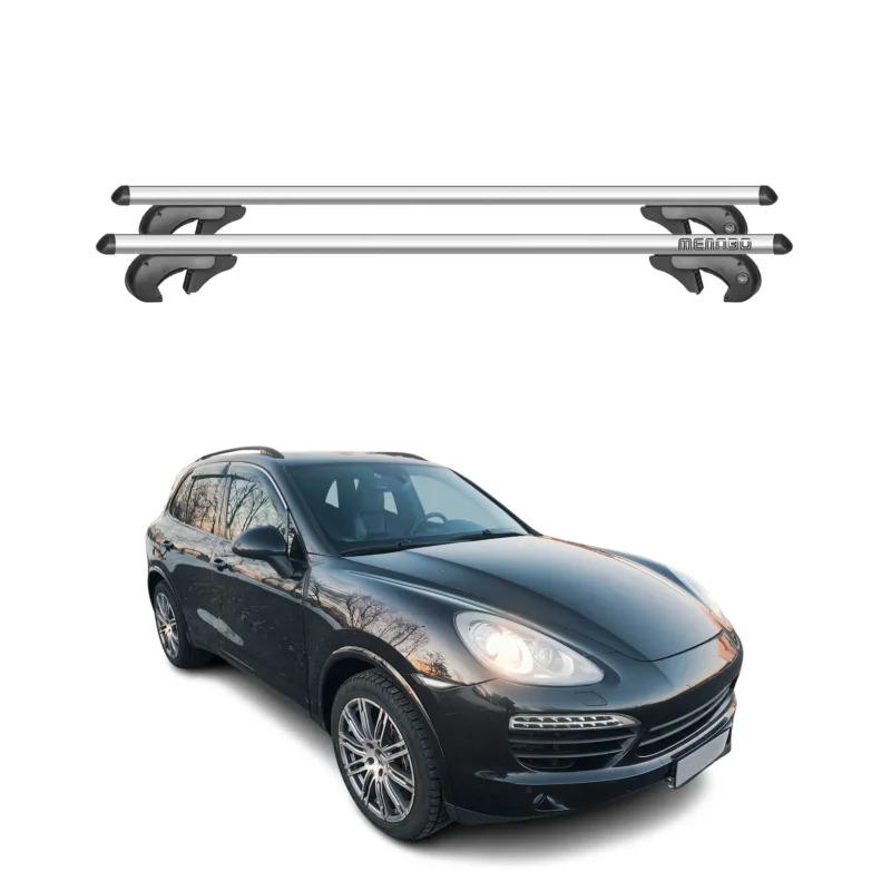 Menabo Dachträger Grundtäger für Porsche Cayenne 2011-2017 90kg Alu Silber 2 tlg