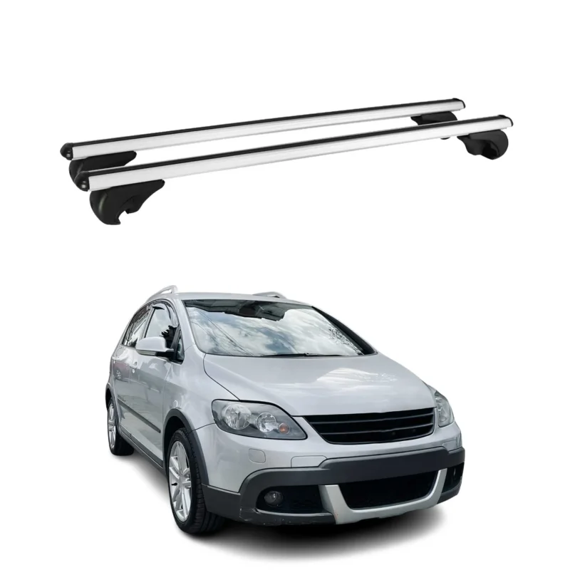 Dachträger Grundtäger für VW Golf Variant 2009-2013 75kg Aluminium Silber 2 tlg