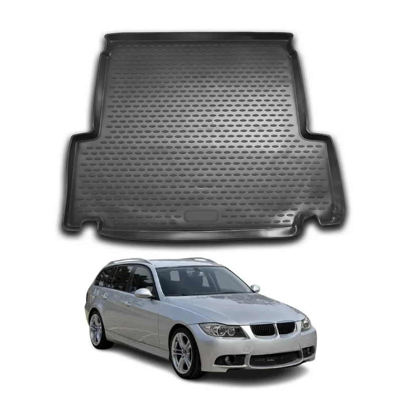 Kofferraummatte Kofferraumwanne für BMW 3er E91 2005-2013 Gummi TPE Schwarz