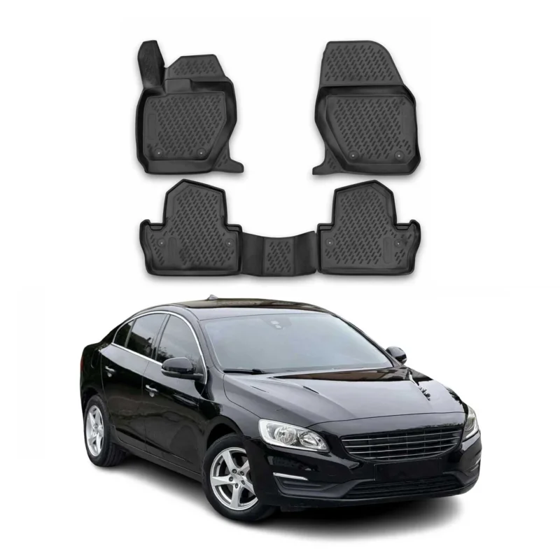 OMAC Gummimatten Fußmatten für Volvo S60 2013-2018 TPE Schwarz 4x