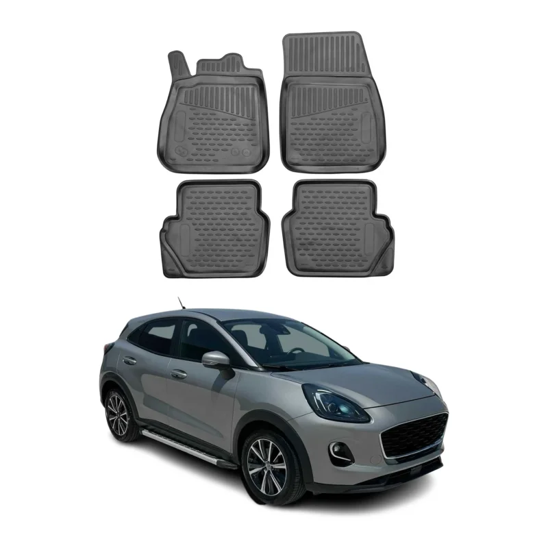 OMAC Gummimatten Fußmatten für Ford Puma PHEV 2019-2026 TPE Automatte Schwarz 4x