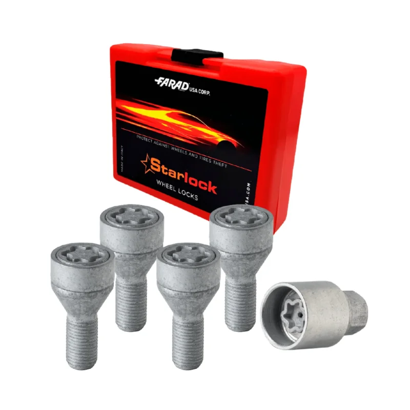 Radschloss Radschrauben Satz für MINI Mini bis 2006 Felgenschloss Silber M12X1.5
