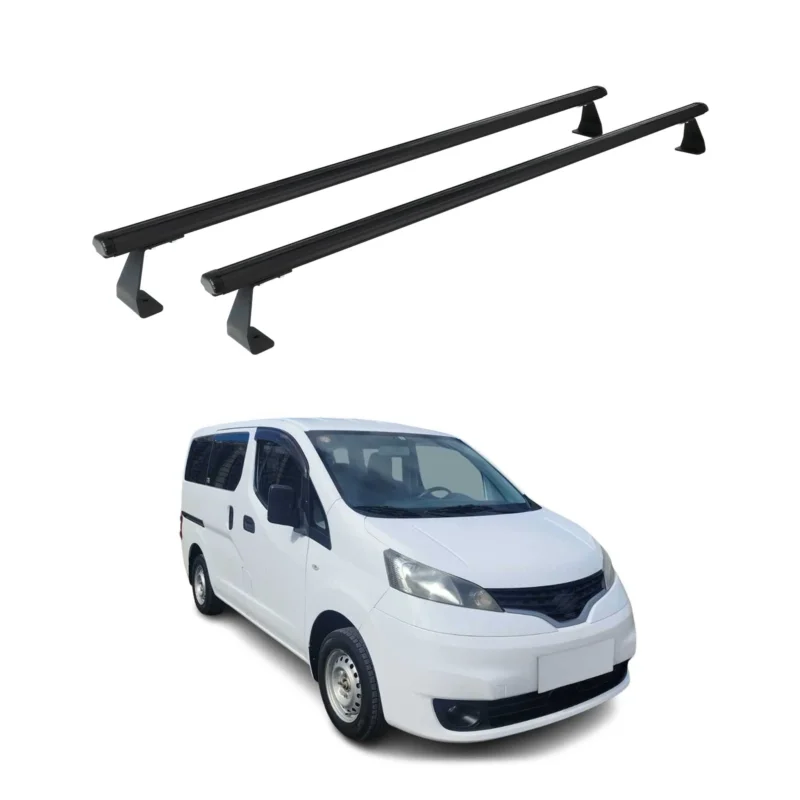 Dachträger Grundtäger für Nissan NV200 2009-2020 75kg Aluminium Schwarz 2 tlg