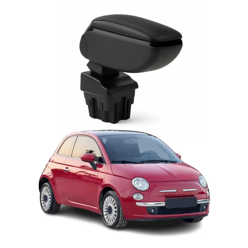 Armlehne Mittelarmlehne für Fiat 500 500C 2007-2015 PU-Leder ABS Schwarz