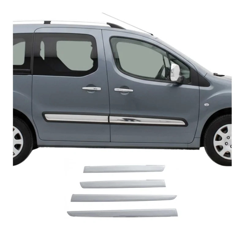 Seitentürleiste Türschutzleiste für Peugeot Partner Tepee 2008-2018 Edelstahl 4x