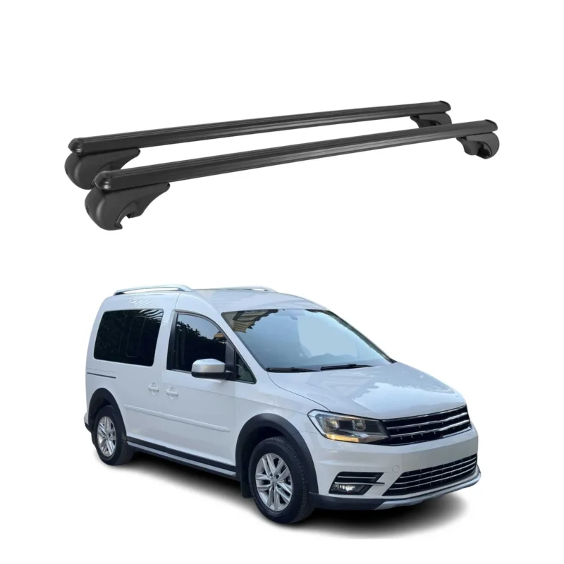 Dachträger für VW Caddy 2015-2020 Gepäckträger Grundträger Aluminium Schwarz 2x
