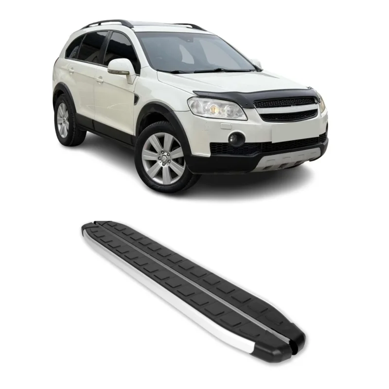Seitenbretter Trittbretter für Chevrolet Captiva (SUV) 2006-2018 Alu Schwarz