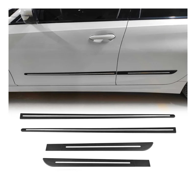 Seitentürleiste Türschutzleiste Universal Polypropylene Schwarz Chrome 4x